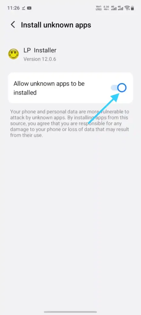 Allow Unknown Sources Since this APK